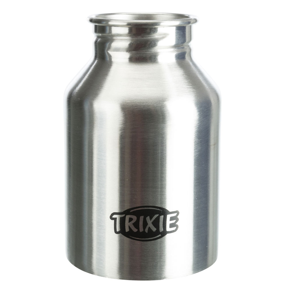 Bild 1 von Trixie Edelstahl-Flasche mit Trinknapf  / (Variante) Trixie Edelstahl-Flasche mit Trinknapf 300 ml