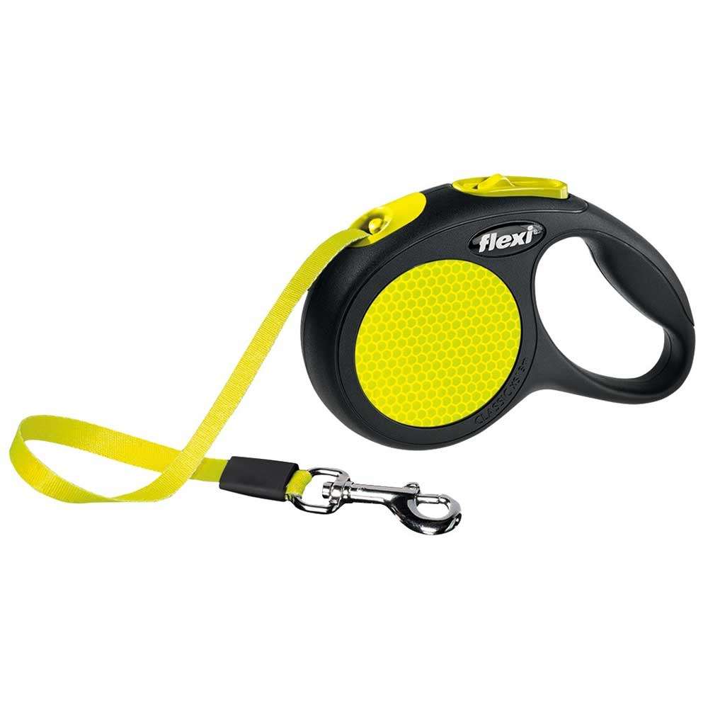 Bild 1 von Flexi New Classic Neon Gurt-Roll-Leine  / (Variante) Flexi New Classic Neon Gurt-Roll-Leine XS / Gelb