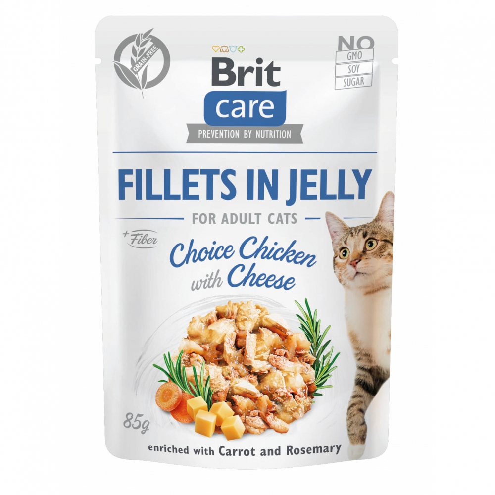 Bild 1 von Brit Care Cat PB Fillets in Jelly - Huhn & Käse 85g