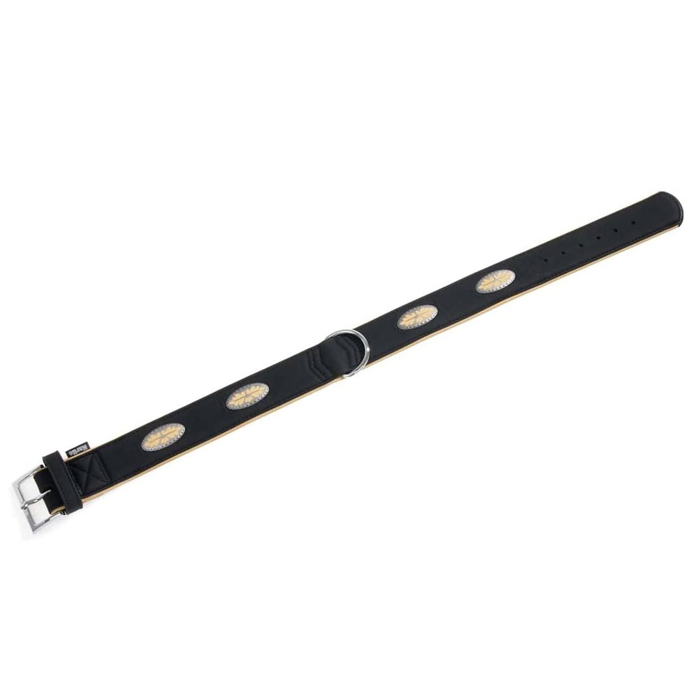 Bild 1 von Karlie Art Buffalo Oak Halsband - Schwarz/Beige  / (Variante) 55cm / 30mm