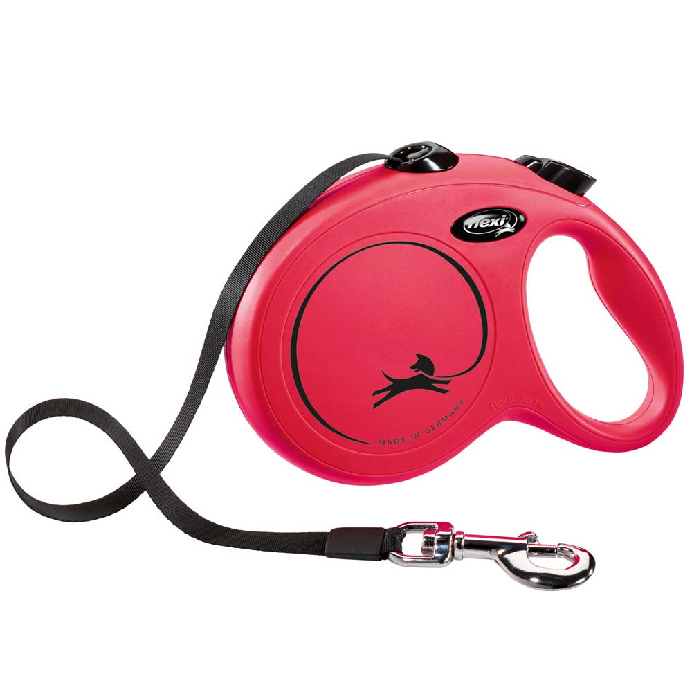 Bild 1 von FLEXI Rollleine New CLASSIC Gurt - 5m, bis 50kg  / (Variante) Rot
