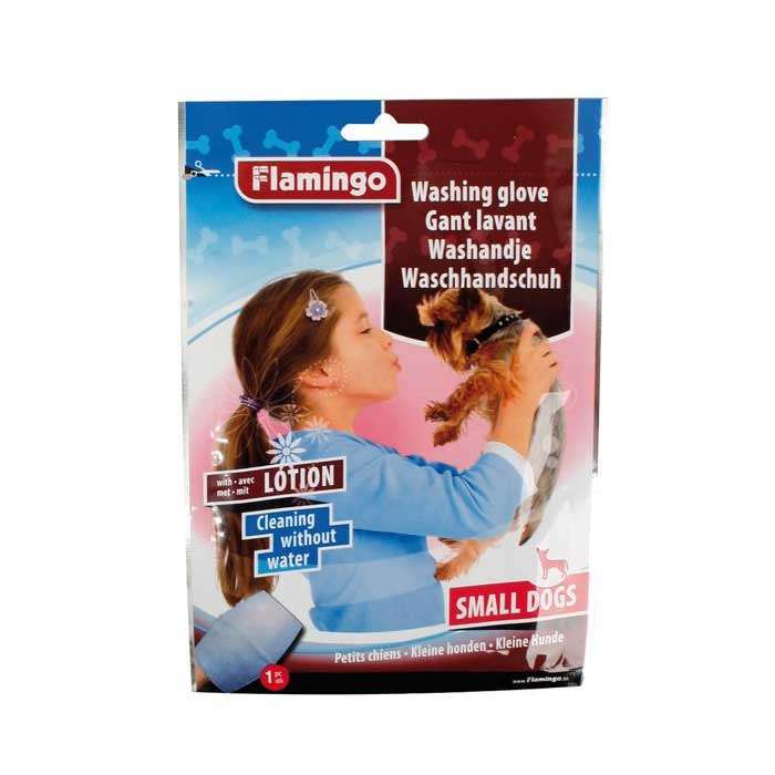 Bild 1 von Karlie Flamingo Waschhandschuh mit Lotion für Hunde  / (Variante) Für kleine Hunde