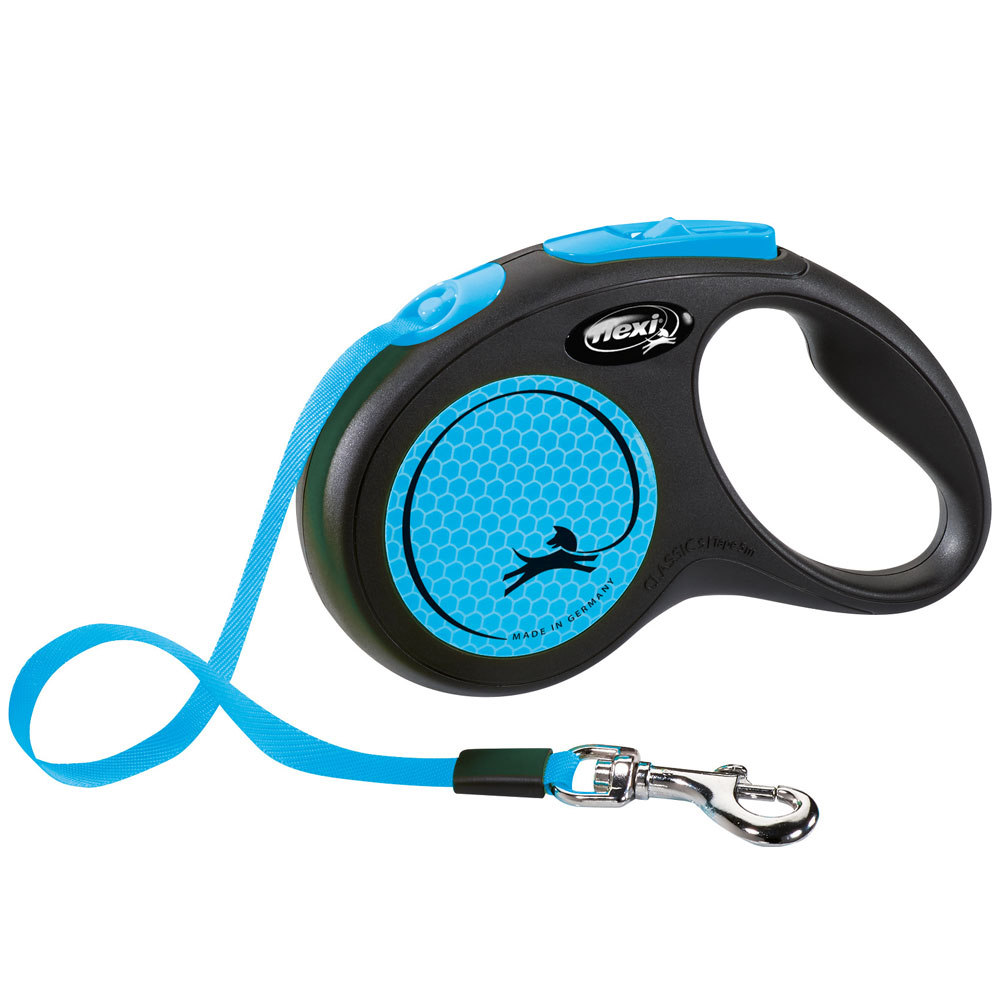 Bild 1 von Flexi New Classic Neon Gurt-Roll-Leine  / (Variante) Flexi New Classic Neon Gurt-Roll-Leine S / Blau