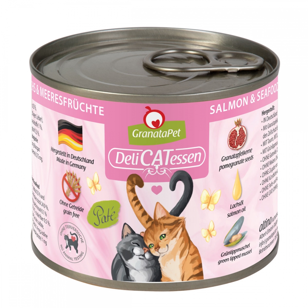 Bild 1 von GranataPet Delicatessen Dose Lachs & Meeresfrüchte  / (Variante) GranataPet Delicatessen Dose Lachs & Meeresfrüchte 200 g
