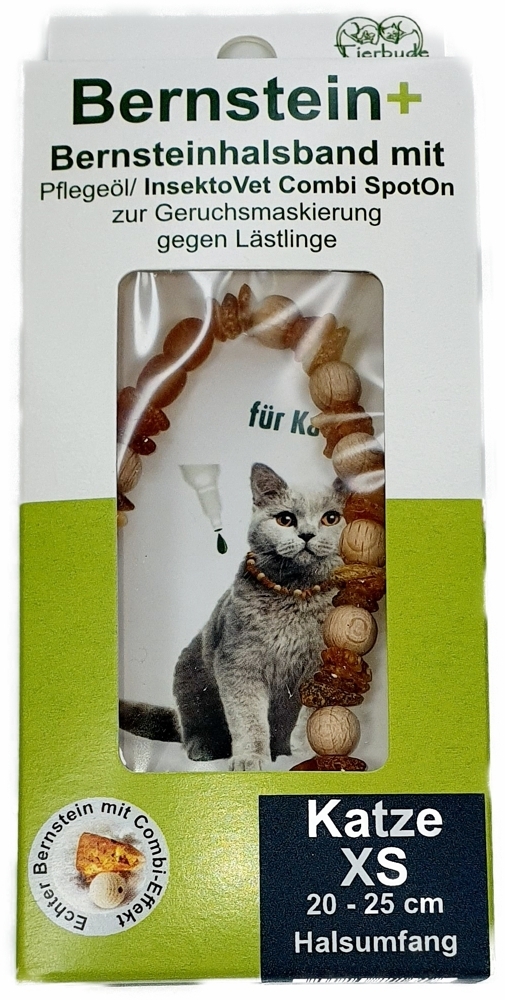 Bild 1 von Bernstein+ - Bernsteinhalsband - Bernsteinkette - Zeckenhalsband - Flohhalsband für Hunde & Katzen  / (Größe) KATZE XS, 20 - 25 cm