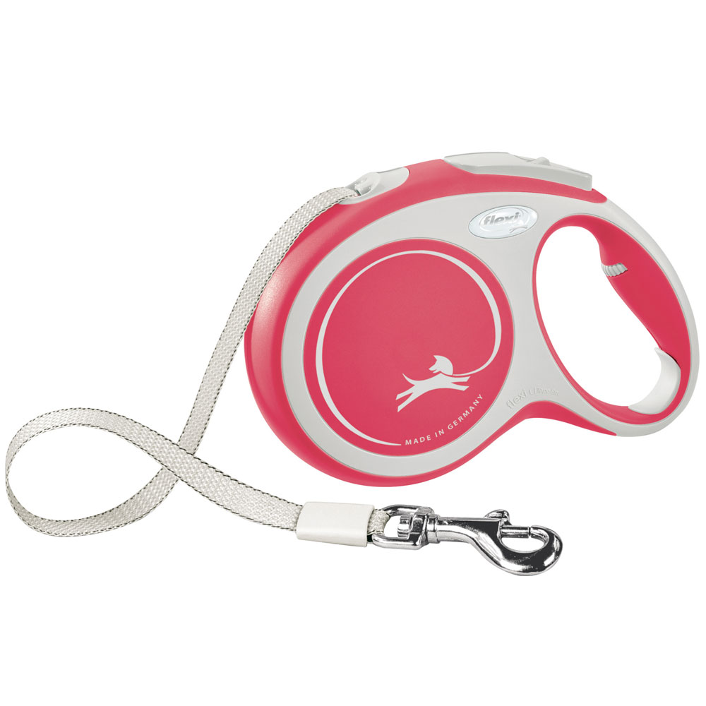 Bild 1 von FLEXI Rollleine New COMFORT Gurt - 8m, bis 50kg  / (Variante) rot