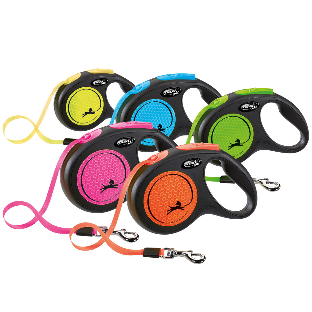 Bild 1 von Flexi New Classic Neon Gurt-Roll-Leine  / (Variante) Flexi New Classic Neon Gurt-Roll-Leine M / Pink
