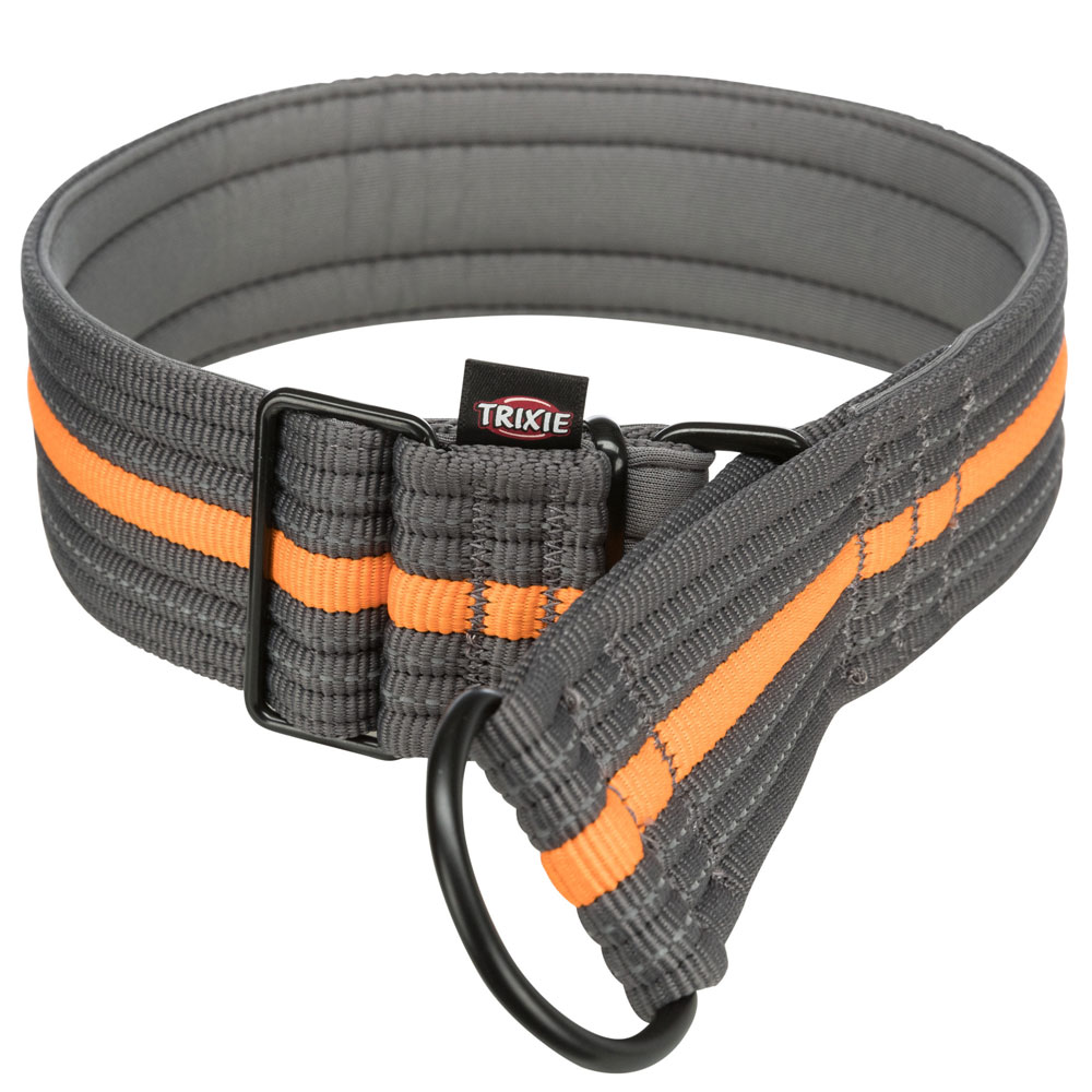 Bild 1 von Trixie Fusion Zug-Stopp-Halsband, extra breit - grafit/papaya  / (Variante) 28-38 cm/35 mm