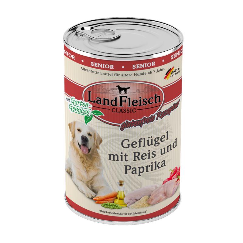 Bild 1 von Landfleisch Dog Classic Senior Geflügel mit Reis, Paprika & Gartengemüse 400g