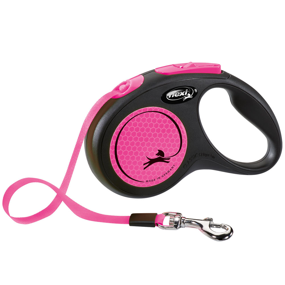 Bild 1 von Flexi New Classic Neon Gurt-Roll-Leine  / (Variante) Flexi New Classic Neon Gurt-Roll-Leine S / Pink