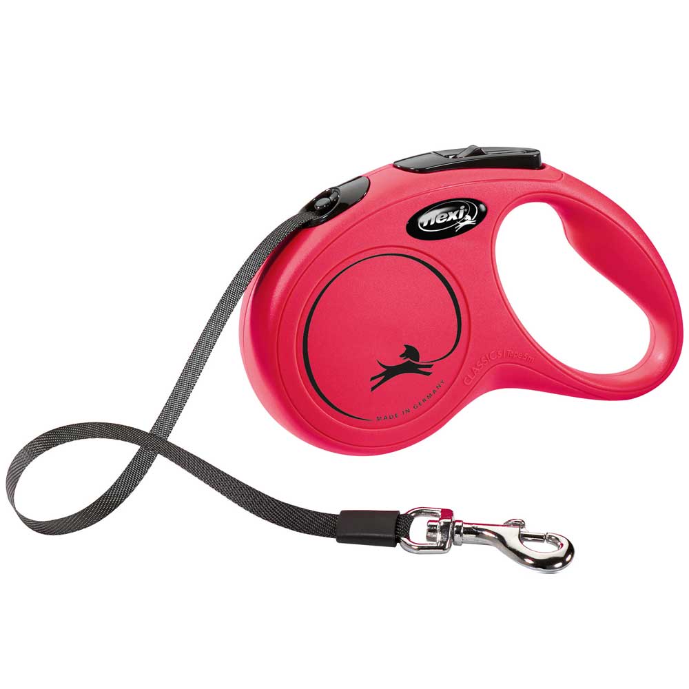 Bild 1 von FLEXI Rollleine New CLASSIC Gurt - 5m, bis 15kg  / (Variante) Rot