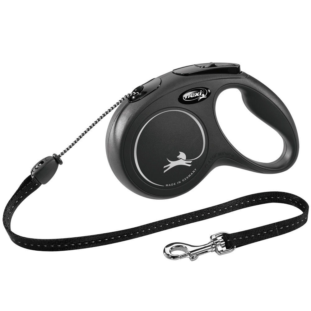 Bild 1 von FLEXI Rollleine New CLASSIC Seil - 5m, bis 20kg  / (Variante) Schwarz