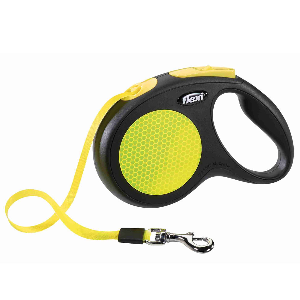 Bild 1 von Flexi New Classic Neon Gurt-Roll-Leine  / (Variante) Flexi New Classic Neon Gurt-Roll-Leine M / Gelb