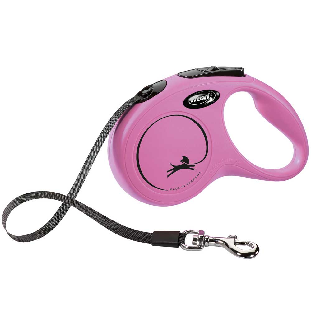 Bild 1 von FLEXI Rollleine New CLASSIC Gurt - 5m, bis 15kg  / (Variante) Pink